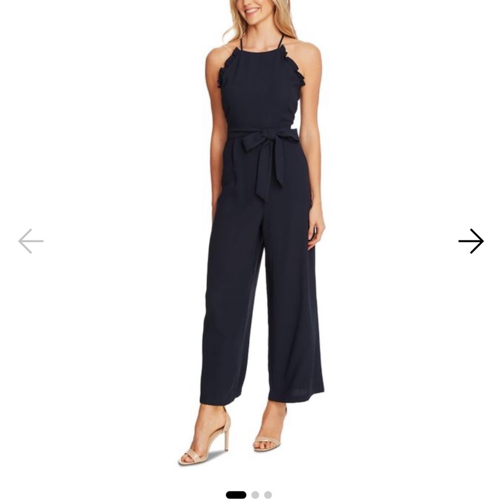 Cece *NWOT* ruffle high neck jumpsuit